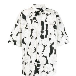 *LIKE NEW* Givenchy Men’s Black & White Floral Bowling Shirt